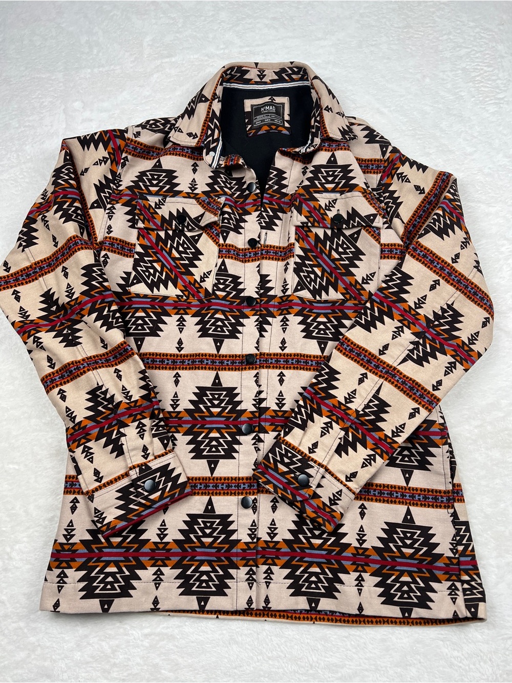 NOMAD Craft + Flow Aztec Twill Shacket Men’s M Latte Espresso Western